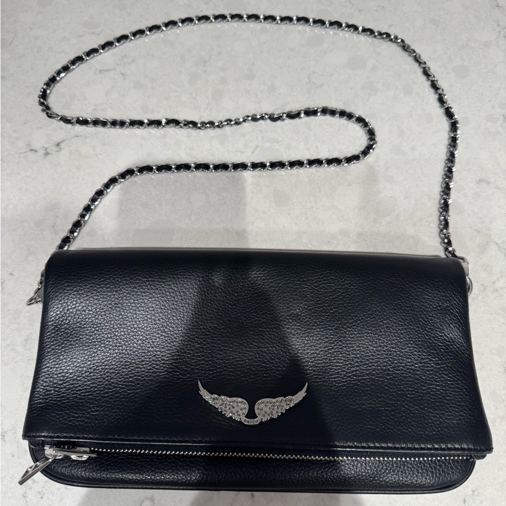 Zadig & Voltaire Black Crossbody Bag with Chain Strap